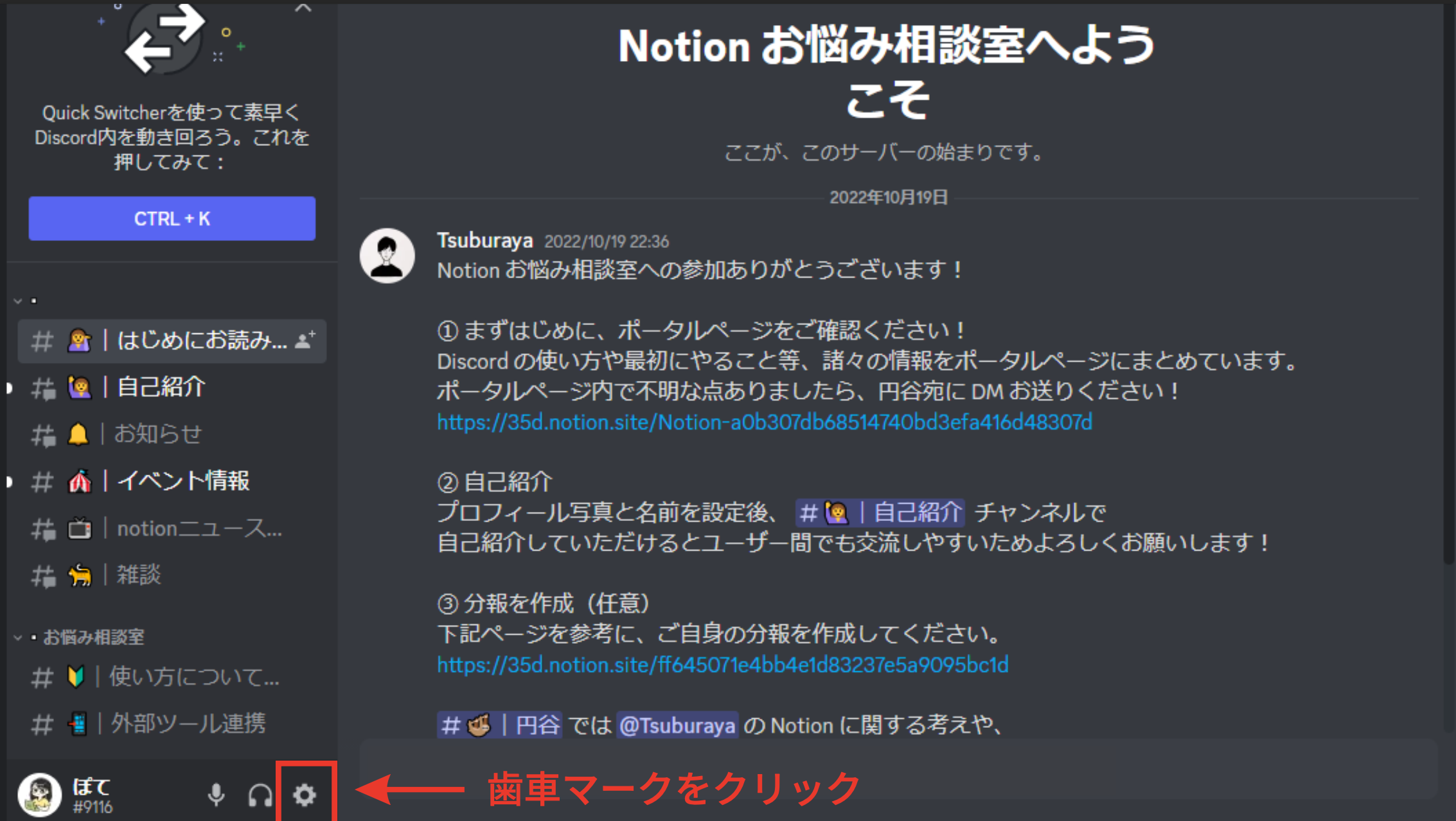 Discord でプロフィールを変更したい